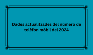 Dades actualitzades del número de telèfon mòbil del 2024
