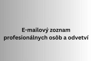 E-mailový zoznam profesionálnych osôb a odvetví